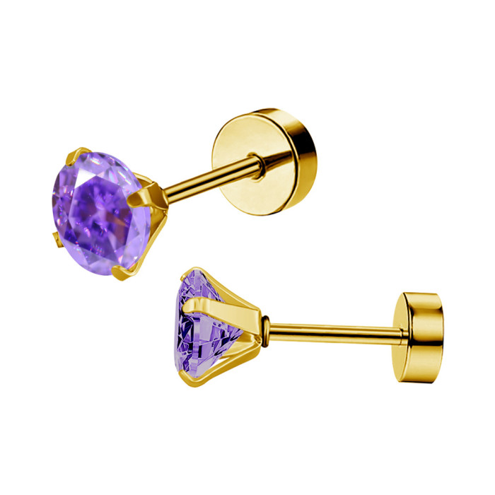 Autumn and Winter Fashion New Zircon Earrings Manufacturer Wholesale High-end Light Luxury Earrings Ear Bone Studs Ear Hole Care No Removal Needed