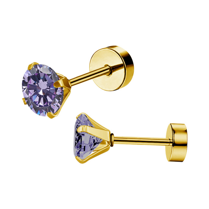 Autumn and Winter Fashion New Zircon Earrings Manufacturer Wholesale High-end Light Luxury Earrings Ear Bone Studs Ear Hole Care No Removal Needed