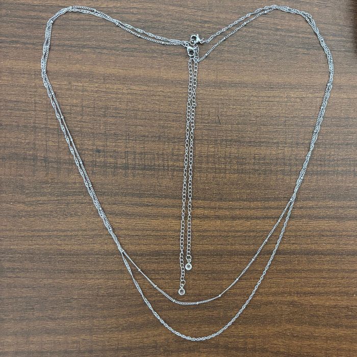Cross-Border Stainless Steel 18K Plated Non-Fading Side Clip Bead Chain Water Wave Chain Rope Chain Waist Chain Double Layer Chain Body Chain