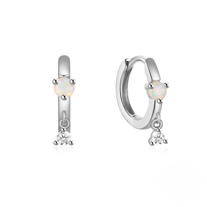 Exquisite and Petite Opal Earrings Sweet Style Ear Cuffs Small Hoops Unique Ear Bone Clips Ear Jewelry