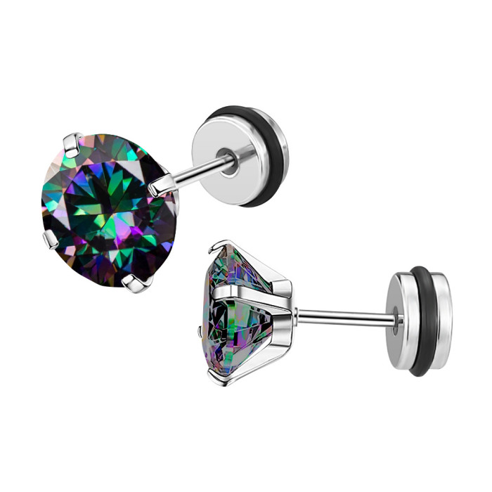 Japanese and Korean INS Simple Versatile New 3A Zircon Earrings Ear Bone Studs Fashionable Design Small Accessories Direct from Manufacturer