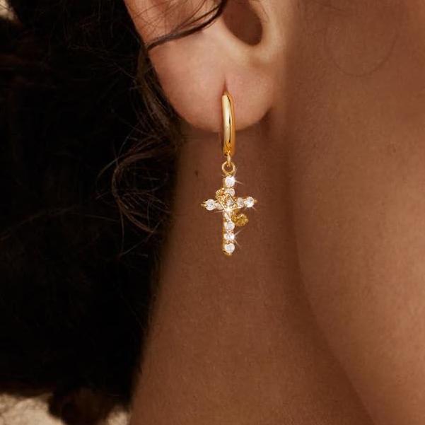 European and American Trend Diamond-Studded Pointed Earrings for Women Fashionable Vintage Personality Ear Jewelry