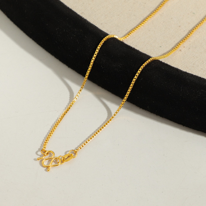 No Need to Remove When Showering Titanium Steel Color-Retaining Chopard Chain Box Spacer Bead Chain Necklace M Clasp Round Snake Chain Sunflower Chain