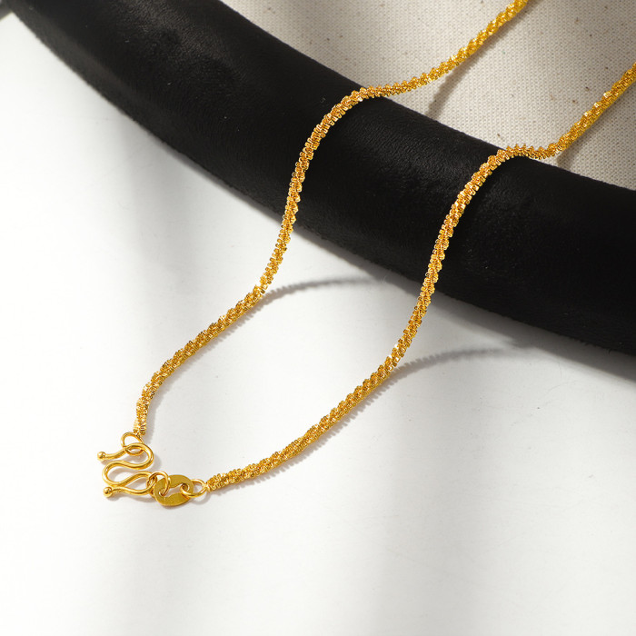 No Need to Remove When Showering Titanium Steel Color-Retaining Chopard Chain Box Spacer Bead Chain Necklace M Clasp Round Snake Chain Sunflower Chain