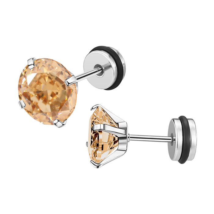 Japanese and Korean INS Simple Versatile New 3A Zircon Earrings Ear Bone Studs Fashionable Design Small Accessories Direct from Manufacturer