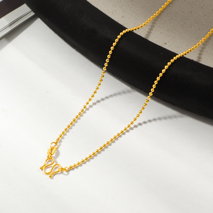 No Need to Remove When Showering Titanium Steel Color-Retaining Chopard Chain Box Spacer Bead Chain Necklace M Clasp Round Snake Chain Sunflower Chain