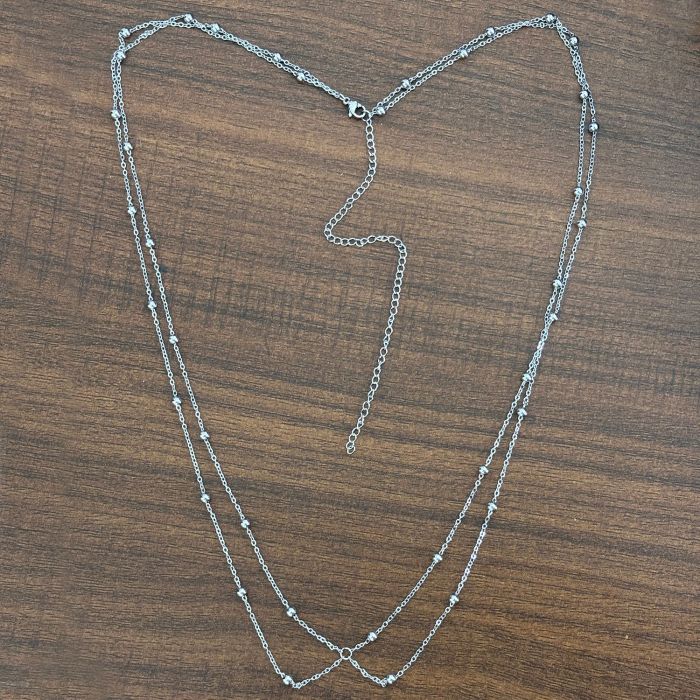 18K Gold Plated Stainless Steel Non-Fading Bead Chain Waist Chain Double Layer Cross Clip Ball Chain Waist Chain Waist Accessories