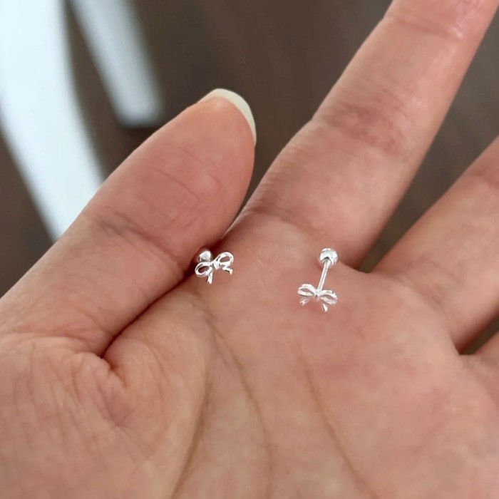 Simple and Petite Mini Bowknot Earrings for Women, Exquisite Sweet Niche Daily Versatile Ear Accessories