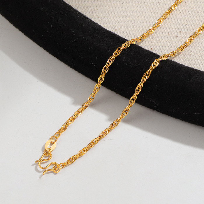 No Need to Remove When Showering Titanium Steel Color-Retaining Chopard Chain Box Spacer Bead Chain Necklace M Clasp Round Snake Chain Sunflower Chain