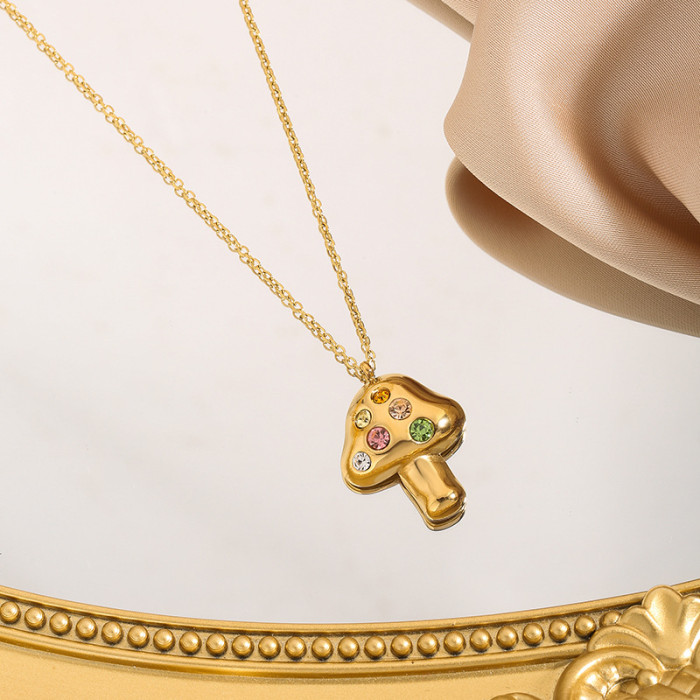 European and American Cross-Border Colorful Zircon December Birthstone Beautiful Meaning Birthday Gift Titanium Steel Necklace Women's Collarbone Chain