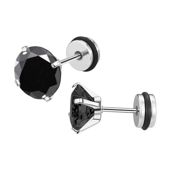Japanese and Korean INS Simple Versatile New 3A Zircon Earrings Ear Bone Studs Fashionable Design Small Accessories Direct from Manufacturer
