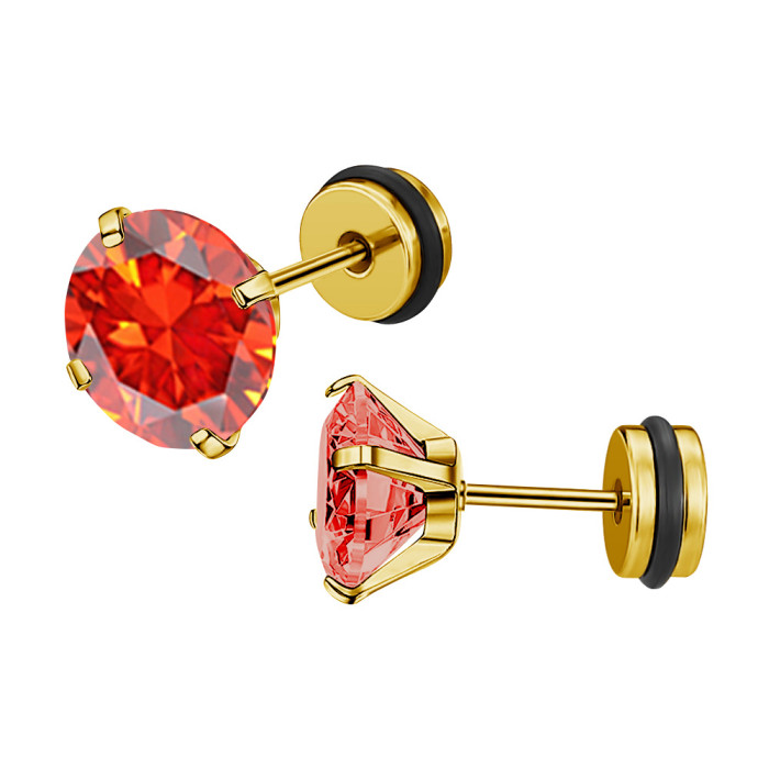 Cross-Border Exclusive Four-Claw Zircon Flat Earrings Ear Bone Studs for Women Versatile Trendy Ear Bone Studs Simple Minimalist Style Ear Jewelry