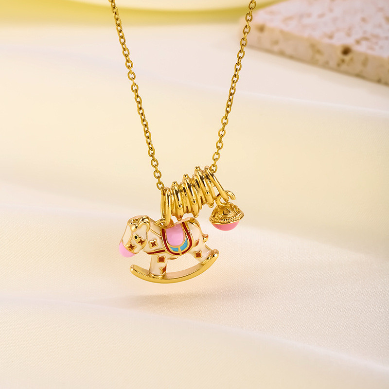 Cross-Border Hot Selling Copper Plated Real Gold Pendant Light Luxury Micro Inlaid Zircon Rainbow Butterfly Necklace Elegant High-End Simple Accessories