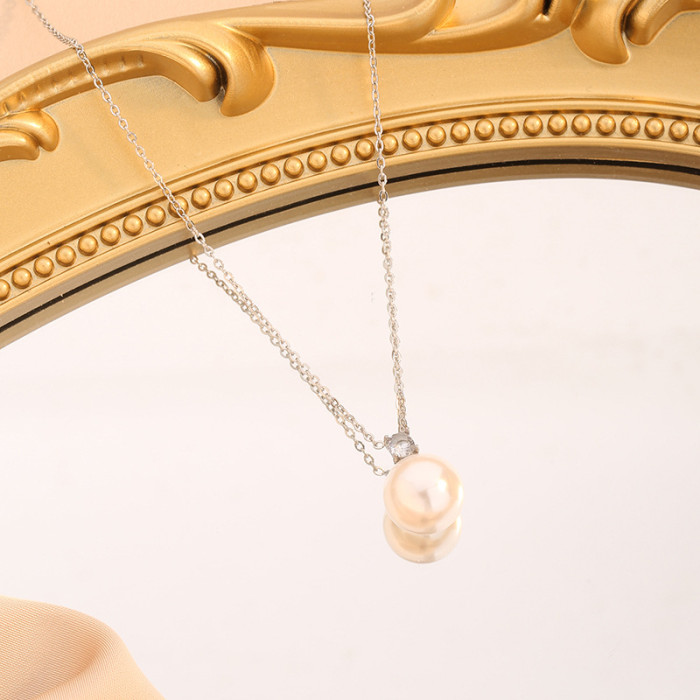 Vintage Small Light Bulb Necklace for Women, Perfect Round Strong Light, Bull Head Four-Claw Pearl, Elegant Versatile...