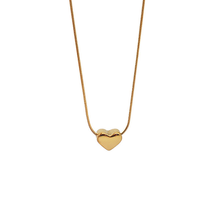 Hot-Selling Heart Titanium Steel Necklace Light Luxury Simple Summer Minimalist Style Accessory Internet Celebrity Te...