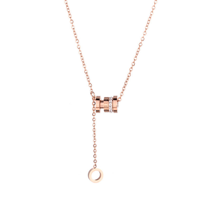 Korean Version 18K Tassel Small Waist Necklace for Women, Ins Trend Roman Numeral Pendant, Internet Celebrity Non-fad...