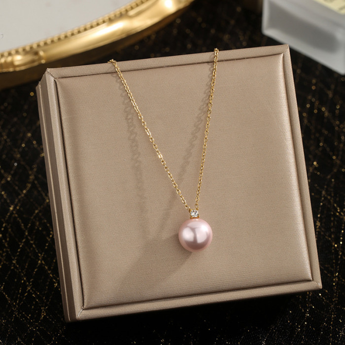 Vintage Small Light Bulb Necklace for Women, Perfect Round Strong Light, Bull Head Four-Claw Pearl, Elegant Versatile...