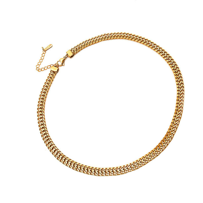 Simple Retro Niche Thick Chain Gold Ins Internet Celebrity Fashion High-end Collarbone Chain Titanium Steel Necklace