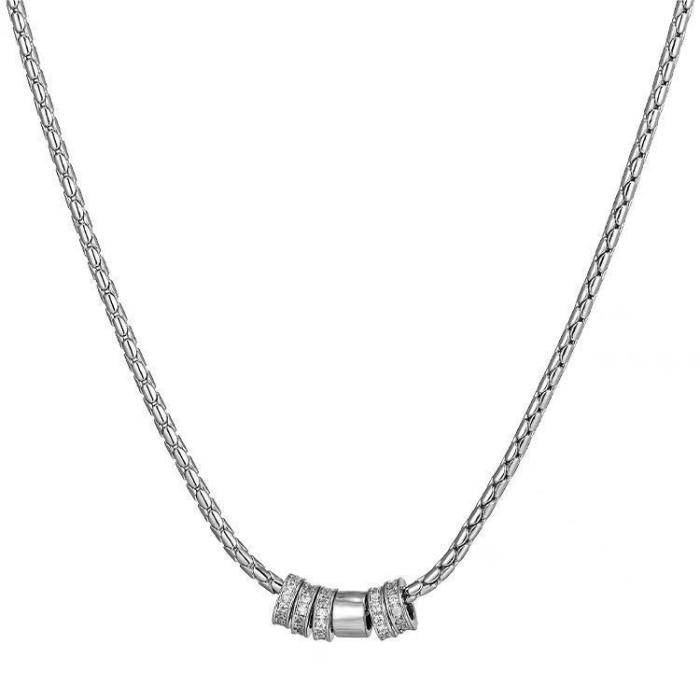 Minimalist Zircon Circle Pendant Necklace for Women, Light Luxury Personality Versatile Choker for Men, Stylish Colla...