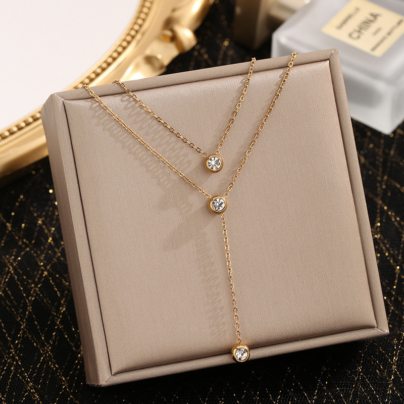 INS Simple Double Layer Necklace for Women Trendy Internet Celebrity Temperament Collarbone Chain 2024 New Niche Design Sense Choker