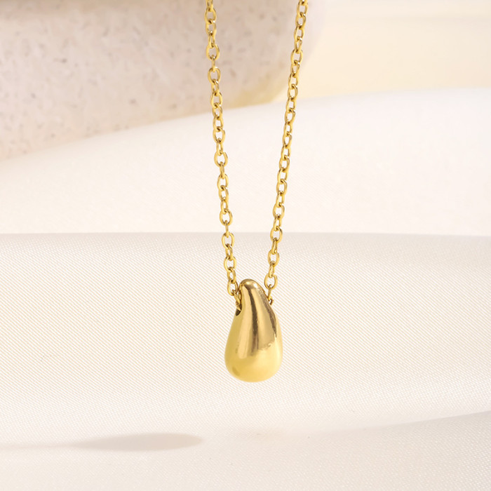 INS Minimalist Style 18K Gold Water Drop Necklace for Female Students Korean Version Simple Trendy Versatile Best Fri...