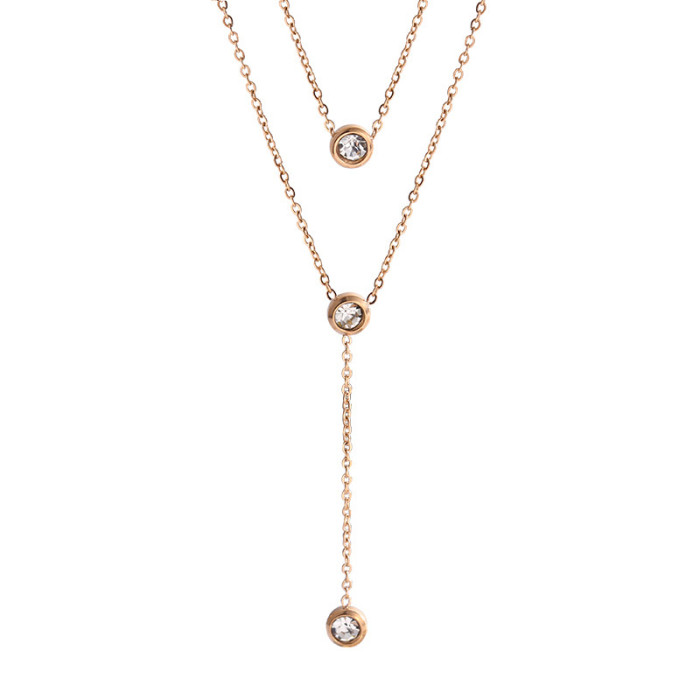 INS Simple Double Layer Necklace for Women Trendy Internet Celebrity Temperament Collarbone Chain 2024 New Niche Design Sense Choker