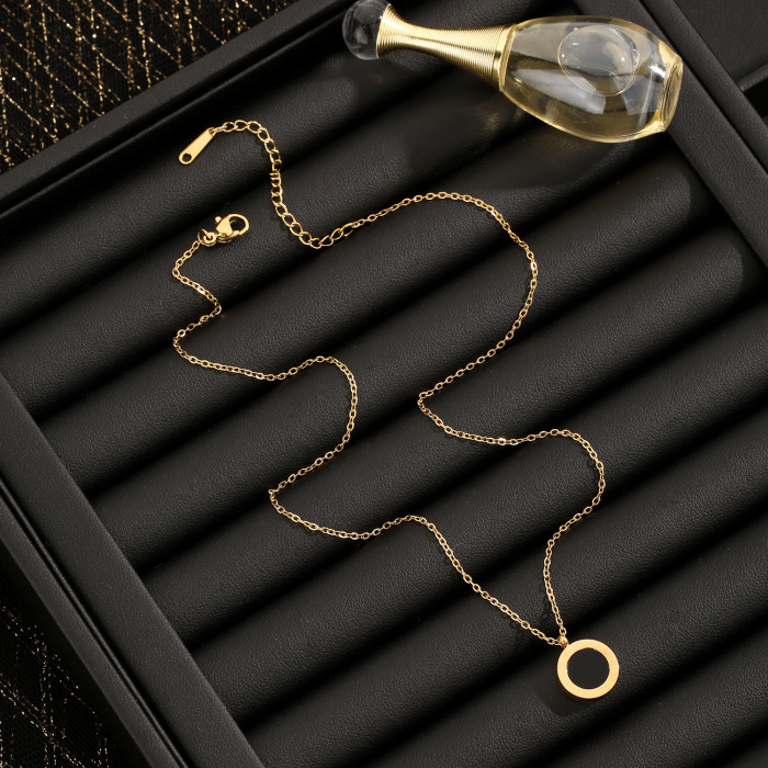 Foreign Trade 18K Gold Open Black Shell Roman Bracelet Necklace Earrings Women Versatile Non-Fading Jewelry Bracelet...