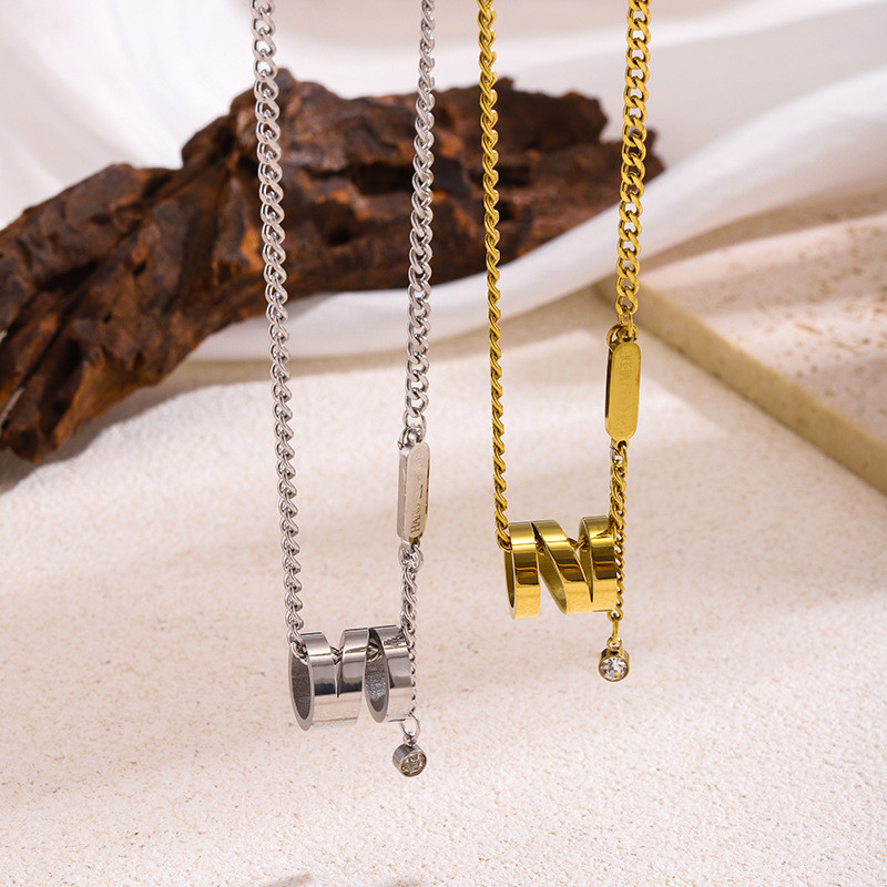 Titanium Steel Light Luxury Fashion New European and American Style Necklace for Women Korean Simple Ins Trendy Personality Versatile Forest Style Tassel Clavicle Chain