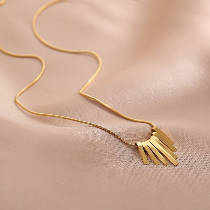 French Style High-End Minimalist Retro New K Gold Color Multi-Drop Tassel Necklace for Women Ins Trend Cool Style Clavicle Chain