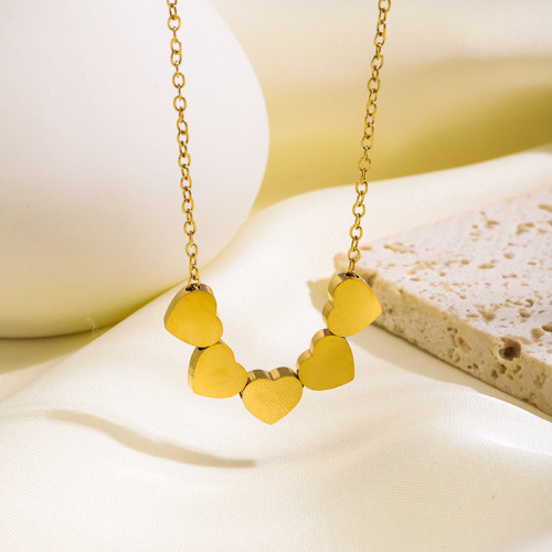 Cross-Border Hot-Selling Fashion Heart Necklace Pendant Elegant Niche Design Stainless Steel Jewelry for Women