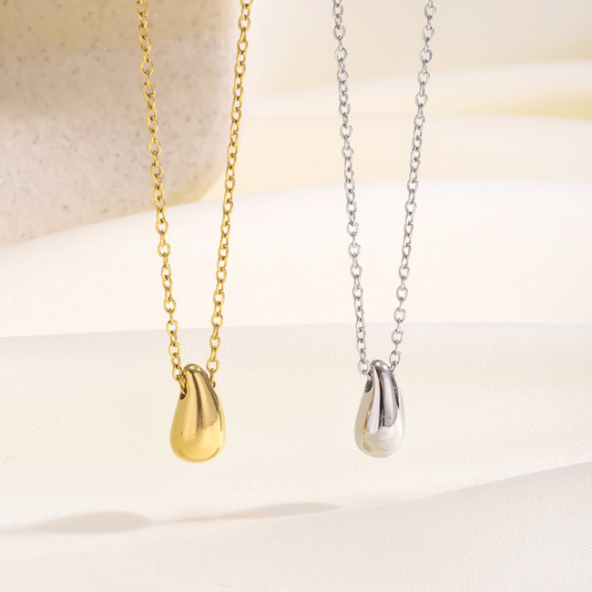 INS Minimalist Style 18K Gold Water Drop Necklace for Female Students Korean Version Simple Trendy Versatile Best Fri...