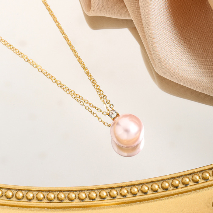 Vintage Small Light Bulb Necklace for Women, Perfect Round Strong Light, Bull Head Four-Claw Pearl, Elegant Versatile...