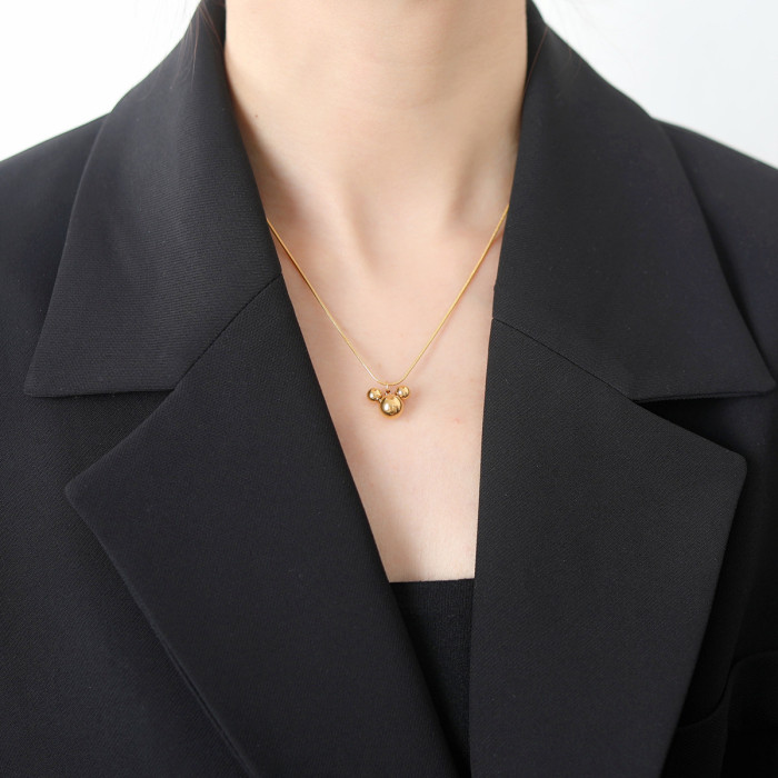 Cross-Border Hot-Selling Mouse Titanium Steel Necklace for Women, Versatile Simple Light Luxury Niche Collarbone Chain, New Fashion Accessory, Internet Celebrity