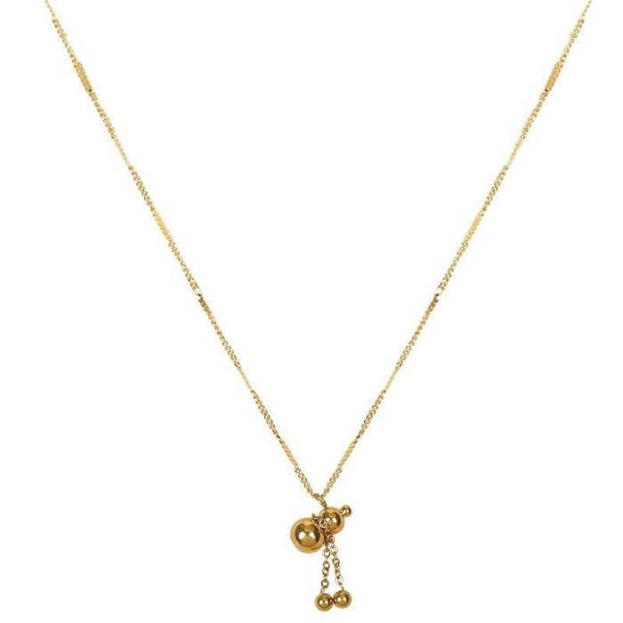 Korean Style Hot-Selling Titanium Steel Necklace for Women, Simple Student Temperament, Personalized Gourd Extended P...
