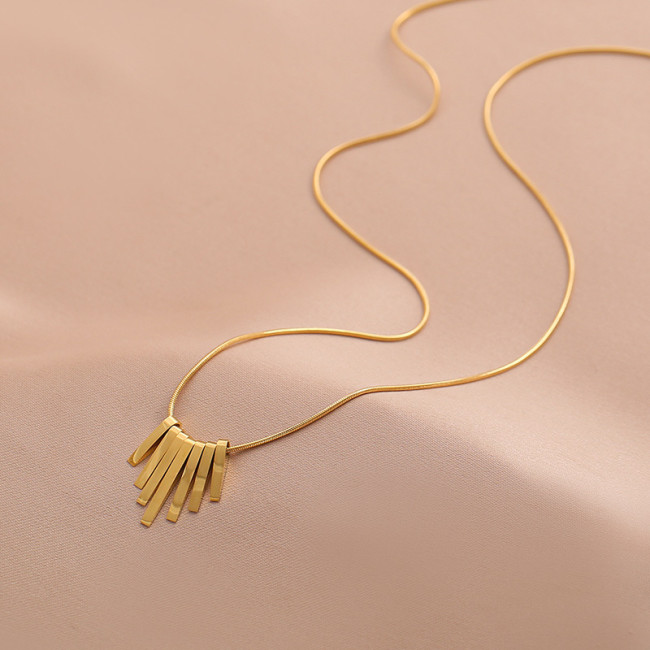 French Style High-End Minimalist Retro New K Gold Color Multi-Drop Tassel Necklace for Women Ins Trend Cool Style Clavicle Chain