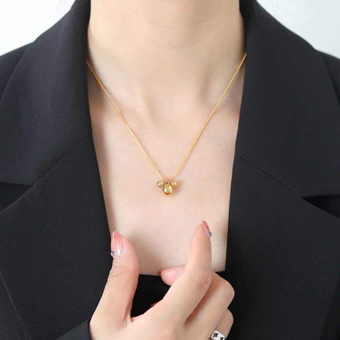 Cross-Border Hot-Selling Mouse Titanium Steel Necklace for Women, Versatile Simple Light Luxury Niche Collarbone Chain, New Fashion Accessory, Internet Celebrity