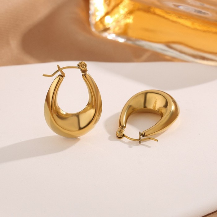 Fashion Personality Niche Exaggerated Design Earrings Vintage Simple Stainless Steel New Earrings for Women Wholesale