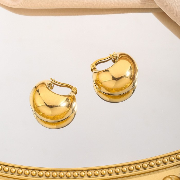 Fashion Personality Niche Exaggerated Design Earrings Vintage Simple Stainless Steel New Earrings for Women Wholesale