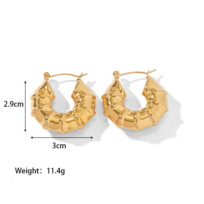 Fashion Personality Niche Exaggerated Design Earrings Vintage Simple Stainless Steel New Earrings for Women Wholesale