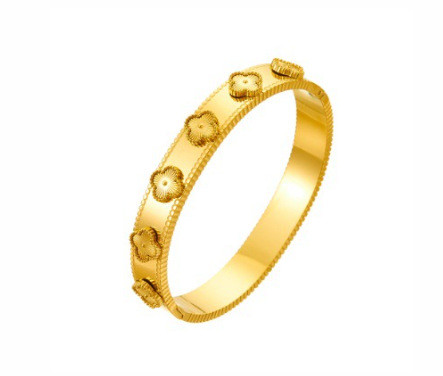 French Style New Retro High-End Light Luxury Titanium Steel Gold Plated Flower Bracelet Unique Niche Design Jewelry f...