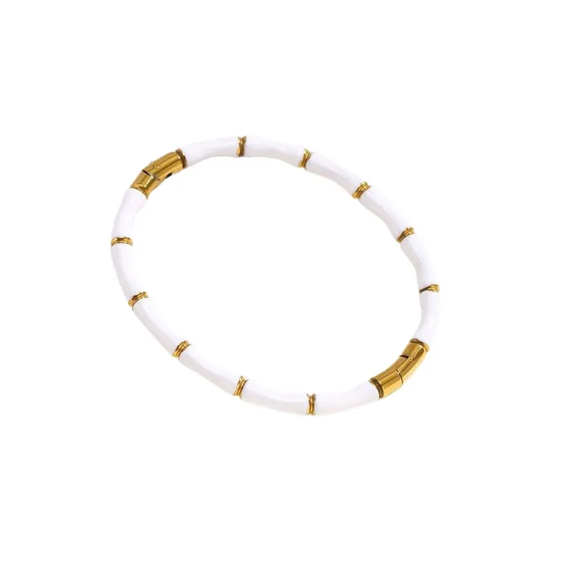 Amazon Bestseller Oil Drop Titanium Steel Bracelet Simple Personality Bamboo Knot Style Stainless Steel Bangle Non-Fading Jewelry for Women