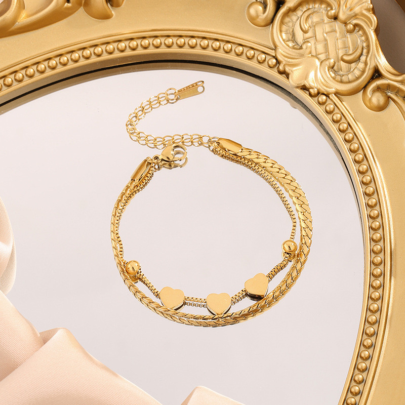 High-Grade Bracelet Ins Special-Interest Design Multi-Layer Winding Net Red Non-Fading Titanium Steel Bracelet Female Hand Jewelry Hipster