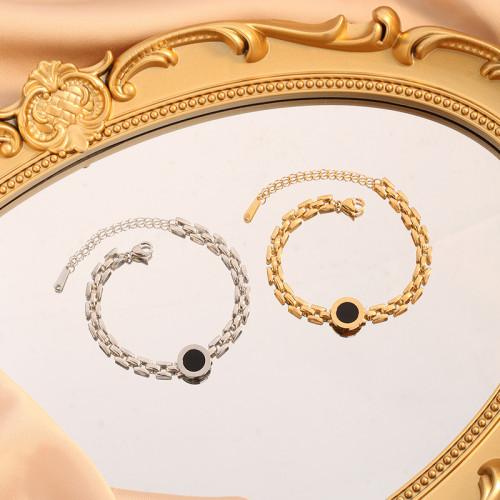 Fansiya New Roman Numeral Strap Titanium Steel Bracelet Handmade Chain Fashion Foreign Trade Internet Celebrity Source Cross-Border Jewelry