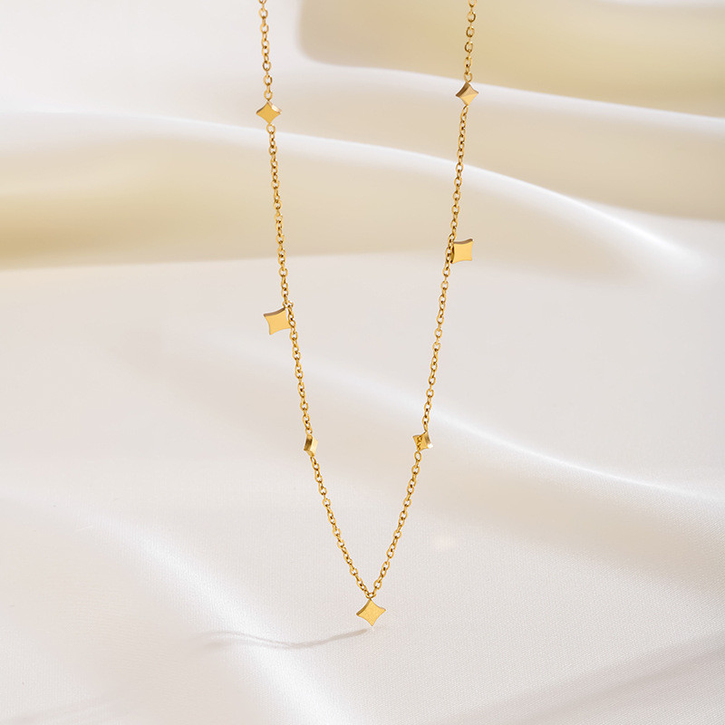 French Style Light Luxury Starry Collarbone Chain Beidou Starry Sky Exquisite Small Short Chain Versatile Titanium Steel Gold Plated Non-Fading