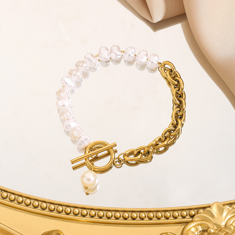 Cross-Border Wholesale Freshwater Baroque Pearl Bracelet Korean Dongdaemun Elegant Simple Fashion Versatile Pearl Bracelet