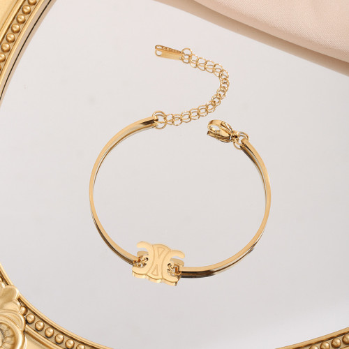 CE Arc de Triomphe Bracelet for Women, Ins Niche Design, High-End Luxury Gold Bracelet, 2024 New Trend