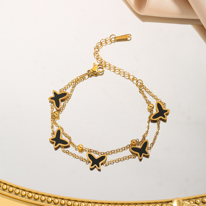Hot-Selling Fashion Accessories Light Luxury Versatile Niche Design High-End Butterfly Jewelry Stainless Steel Bracel...