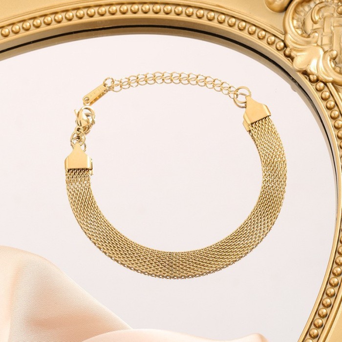Non-Fading New Titanium Steel Bracelet Women's All-Match Ins Style Bracelet Fashion Bracelet Ornament Girls High Sense