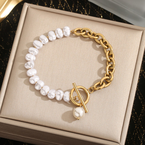 Cross-Border Wholesale Freshwater Baroque Pearl Bracelet Korean Dongdaemun Elegant Simple Fashion Versatile Pearl Bracelet