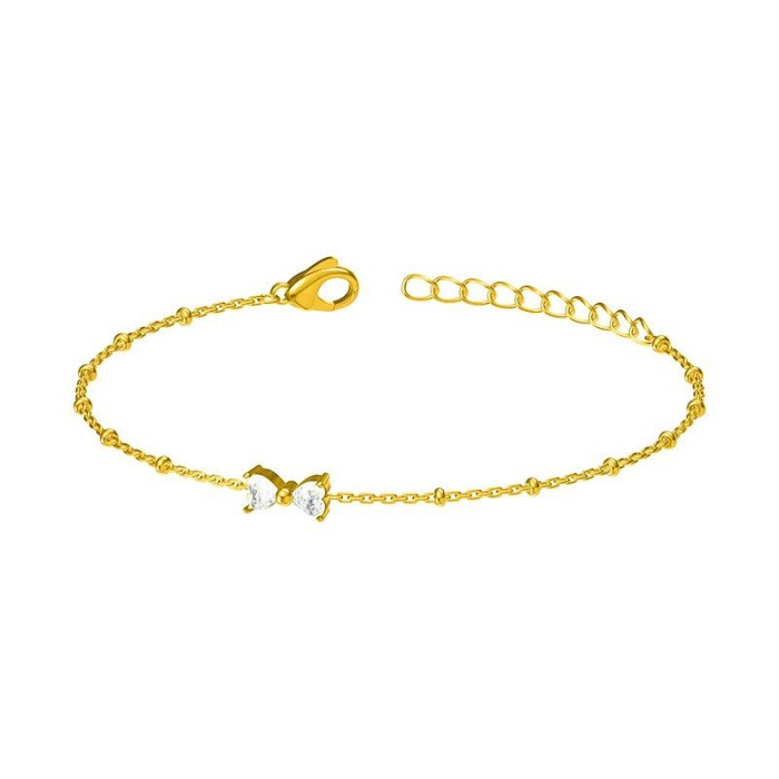 New Fashion Design Bowknot Zircon Bracelet High-end Summer Titanium Steel Women's Elegant Jewelry Non-fading